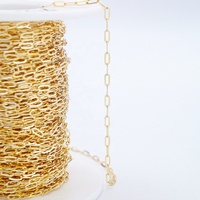 Chaînes en or véritable 10 carats minimalistes de type trombone, vente en gros, très demandées pour la fabrication de bijoux permanents (colliers et bracelets)