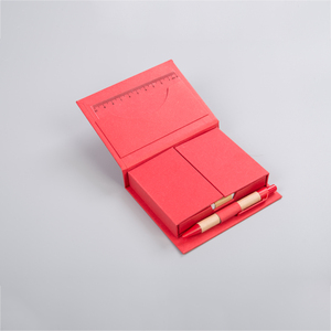 Porte-notes autocollantes avec logo personnalisé avec stylo à bille et règle en plastique - Product Image 5