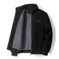 Nouvelle veste décontractée pour homme en velours côtelé rembourrée et épaissie avec col montant en laine d'agneau, tendance hiver
