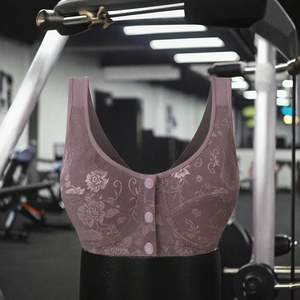 Wholesale <b>Wire</b> Free Breathable Disposable One-Piece Front Clasp <b>Soft</b> Custom Activewear Jogger Seamless Sportswear Fitness Gym - Product Image 3