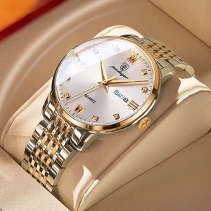 Montre-bracelet de luxe pour homme Drioshipping, bracelet en acier inoxydable, étanche, lumineuse, à quartz, boîtier en alliage, style professionnel - Product Image 5