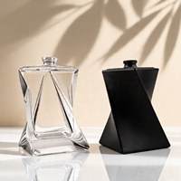 Flacon de parfum en verre de luxe de 75 ml, nouveau design, emballage transparent, flacon de parfum pour homme, flacon vaporisateur de parfum