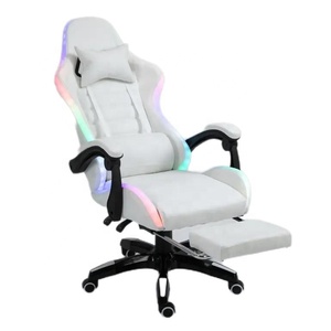 Barato Ddp blanco completo PU cuero ordenador Pc juego <span class=keywords><strong>silla</strong></span> <span class=keywords><strong>Silla</strong></span> Gamer LED Rgb carreras masaje <span class=keywords><strong>Silla</strong></span> <span class=keywords><strong>de</strong></span> juegos con luces y altavoces - Product Image 1