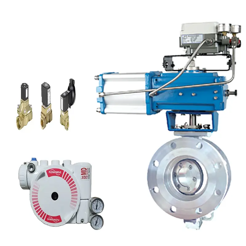 Flowserve Foxboro Valve Positioner 3200MD Com Válvula De Controle De Borboleta e 67CFR Filtro Regulador ASCO 210 Válvula Solenóide