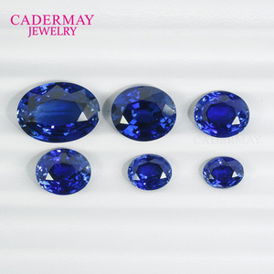 Cadermay Synthetic Oval Sapphire Loose Stone Pagoda Cut For Jewelry Making - Product Image 3