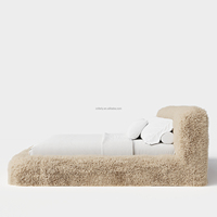 2024 Neues Modernes Luxus-Hotelbett Kingsize-Bettgestell Schlafzimmermöbel Holz-Woll-Polsterbett