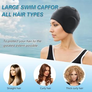Bonnet de bain réutilisable et imperméable pour adultes et enfants, en silicone souple et durable, équipement de piscine, bonnet de bain personnalisé avec logo - Product Image 2