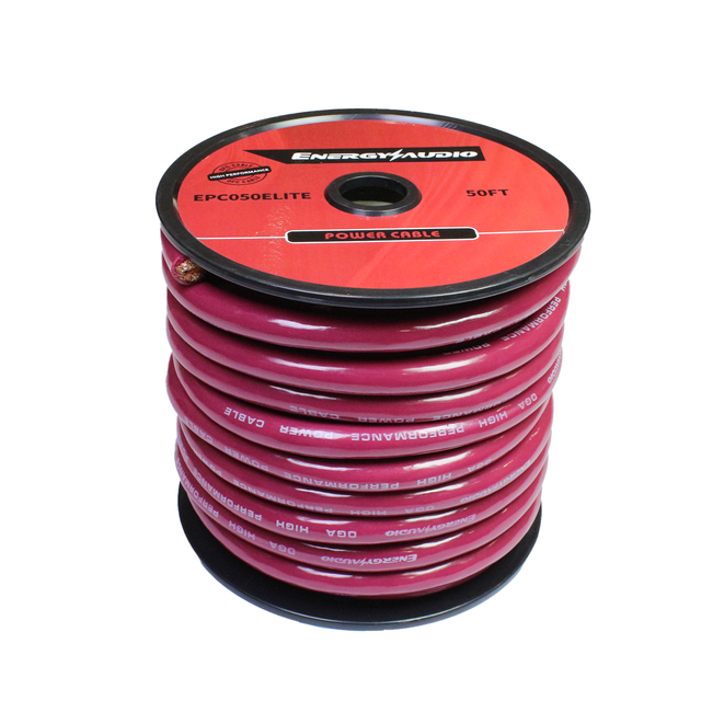 50FT 0GA 100% OFC PURE COPPER POWER CABLE