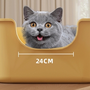 Bac à litière automatique <span class=keywords><strong>XXL</strong></span> extra large <span class=keywords><strong>pour</strong></span> <span class=keywords><strong>chat</strong></span>, rond, en plastique semi-fermé, anti-éclaboussures, facile à nettoyer, en matériau PP - Product Image 5