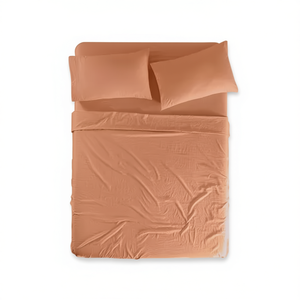 Juego de Sábanas Viasoft de Coral Lavado, 2000 Hilos, Hipoalergénicas, para Cama, 4 Piezas, Diseño Sólido - Product Image 1