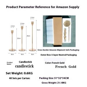 Centrotavola Popolari per Matrimoni: Candelabri Alti in Metallo Dorato e Altre Decorazioni Nuziali per Occasioni Natalizie - Product Image 6