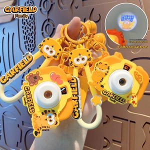Venta al por mayor regalo genuino para <span class=keywords><strong>Garfield</strong></span> cámara de goma llavero colgante lindo estudiante de dibujos animados mochila decoración exquisita - Product Image 2