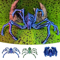 Decoración de Araña de Halloween Impresa en 3D con Patas Retráctiles, Figura de Araña con Articulaciones Móviles que Brillan en la Oscuridad, Adorno de Escritorio