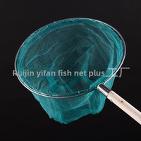 Vente en gros d'usine Jiangxi Épuisette à manche en bois, double cadre, maille sans nœuds, outil de pêche et de récupération
