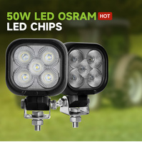 12V 24V 3.5 pouces 50W haute puissance carré inondation et tache 360 ° degrés en acier inoxydable a mené la lumière de travail pour l'exploitation minière de tracteur de camion
