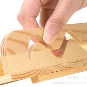 Wooden Stackable Three Tier <b>File</b> Rack Office Desktop Organizer Student Stationery <b>Tray</b> - Product Image 3