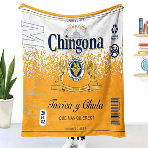 Nueva Manta de Viaje de Forro Polar Sublimado con Logotipo Personalizado, Diseño Mexicano Popular de Borracho Chingona - Product Image 2