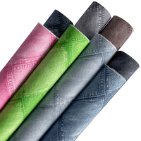 Desain Baru Kulit Sintetis PU Berlapis 0.6mm Tahan Gesekan, Simulasi Tekstur Jeans, Pola Cetak Dekoratif untuk Sofa dan Tas (Roll)