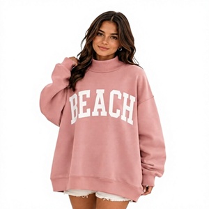 Sudadera Ligera Extra Grande para Mujer, Cuello Alto, de Alta Calidad, Tela Suave y Cómoda, con Impresión de Letras Personalizada y Diseño Personalizado - Product Image 1