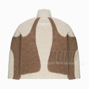Fabricant de vêtements, logo personnalisé, sweat à capuche en polaire d'hiver, fermeture éclair, sherpa, unisexe, veste en polaire sherpa surdimensionnée - Product Image 4