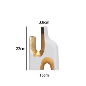 <span class=keywords><strong>Vase</strong></span> à fleurs irrégulier Redeco, <span class=keywords><strong>vase</strong></span> <span class=keywords><strong>blanc</strong></span> en céramique et porcelaine, décoration d'intérieur - Product Image 5