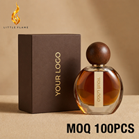 Parfums de luxe LF Private Label Dubaï, logo personnalisé, parfum boisé de santal, flacon rond en verre avec bouchon en bois, OEM ODM