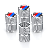 Bouchons de valve de pneu en aluminium antirouille rouge et bleu, avec logo, anti-poussière, filetés, universels, 3 couleurs, durables, compatibles avec BMW, Toyota, Honda