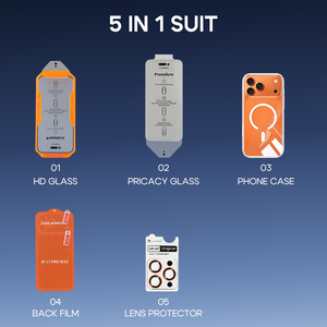 Heybingo Protezione Schermo in Vetro Temperato 5-in-1 Personalizzabile <span class=keywords><strong>per</strong></span> 17 ProMax 16 15 14, Grado AAA, Durezza 9H - Product Image 6