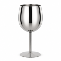 Gobelet à vin en acier inoxydable de 350 ml (11,6 oz) avec pied, directement de l'usine, 100 % inspecté à la main, pour restaurant, bar, mariage