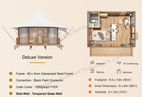 Suite de glamping avec membrane PVDF, maison de type villa pour hôtel, retraite en forêt, comme une tente