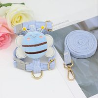 Harnais personnalisé pour chat, petit modèle, avec décorations ailes tendance, accessoires réglables pour animaux de compagnie, ensemble laisse de promenade pour la décoration