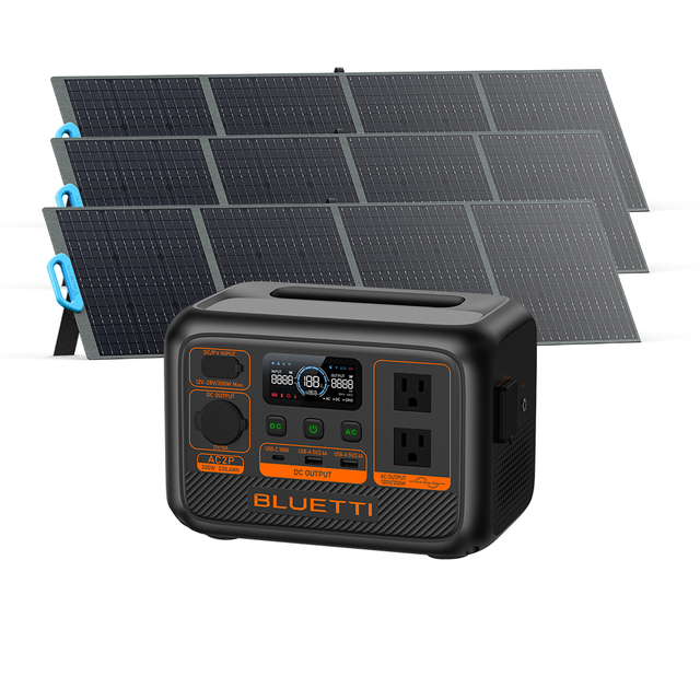 Bluetti Station Solar New Products AC2P 230Wh 300w Solar Power Bank 60000mah Portable With Solar Panel PV120