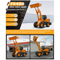 Chargeuse sur pneus diesel de 3 tonnes, chargeuse frontale avec moteur turbo 4 cylindres pour la construction