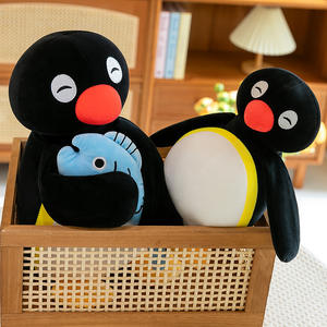 Jouets en <span class=keywords><strong>peluche</strong></span> pingouin mignons, animaux en <span class=keywords><strong>peluche</strong></span> <span class=keywords><strong>Pingu</strong></span> de dessin animé, oreillers de sommeil pour enfants, jouet de machine à griffes Plushine - Product Image 2