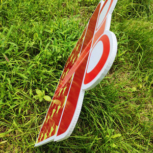 Usine personnalisée sublimation blanc flèche grand 18x24 yard signes avec des enjeux pour les affaires cour pelouse signes panneau d'affichage extérieur - Product Image 2