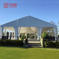 Conception simple 15m x 20m grand chapiteau en aluminium mariage tente climatisée 300 places avec doublure c