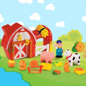 Durable Farmer Boy Small Plastic Farm Animals Figurines Barn Accessories Toddler Farm House Toys