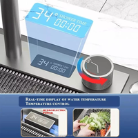 Évier de cuisine multifonctionnel moderne OEM 2025 avec robinet intelligent et lave-vaisselle intégré en acier inoxydable