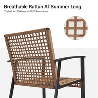 Fauteuils de patio en osier très demandés, chaises d'appoint de bistrot en rotin pour l'extérieur, ensemble de canapés individuels pour véranda et balcon