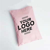 Sacs d'expédition express roses autocollants en vrac, imprimés sur mesure, en plastique imperméable pour e-commerce