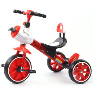 Tricycle rouge à 3 roues réglable en acier pour enfants de 2 à 4 ans Trike confortable en plastique pour enfants de 2 à 4 ans - Product Image 1