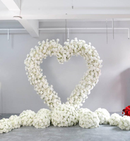 Perlengkapan Acara WG250016 Hiasan Hati Buatan Tangan untuk Pernikahan, Hari Valentine, Bunga Artifisial, Latar Belakang Fotografi, Panggung Sederhana