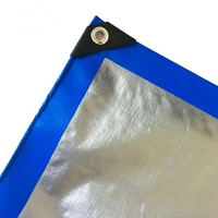 Bâche robuste en PEHD enduit, résistante aux UV, imperméable, double face, coupe-vent, pour camping extérieur et couverture de chantier