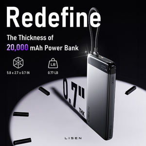 Chargeur portable LISEN 35W avec câble intégré, <span class=keywords><strong>batterie</strong></span> <span class=keywords><strong>externe</strong></span> <span class=keywords><strong>20000mAh</strong></span> pour iPhone 17 16 15 <span class=keywords><strong>Samsung</strong></span> S25, kit de <span class=keywords><strong>batterie</strong></span> <span class=keywords><strong>externe</strong></span> - Product Image 2