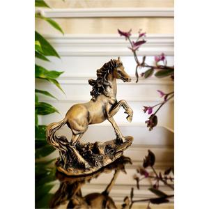 Statua del cavallo, figurina del cavallo con un piede nell'aria, decorazione dell'ufficio, nuovo regalo di affari, oggetto della decorazione della casa - Product Image 1