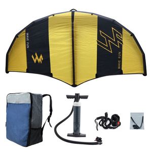 Planche de surf gonflable à voile, planche de SUP sans moteur, <span class=keywords><strong>cerf</strong></span>-<span class=keywords><strong>volant</strong></span>, planche de glisse terrestre, planche de voile à vent manuelle, noir/jaune - Product Image 5