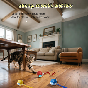 Balle interactive intelligente pour chat, jouet d'intérieur à roulement rapide sur tapis, avec sons et mouvements, pour stimuler le jeu de votre chat - Product Image 4