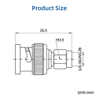 Adaptador BNC a RF Roscado, Conector Coaxial de 50 Ohmios, Convertidor de Señal RF para Antena de Radioaficionado, Compatible con Personalización OEM