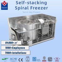 Fabricante de Congeladores Espirales Autoapilables, Construcción de Acero Inoxidable, Accionamiento de Velocidad Variable para Mariscos Congelados