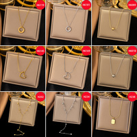 Kalung Mutiara Warna Emas Baja Tahan Karat Unisex Mewah Ringan Trendi Fashion Serbaguna Rantai Ular High-End Niche Berbentuk Hati